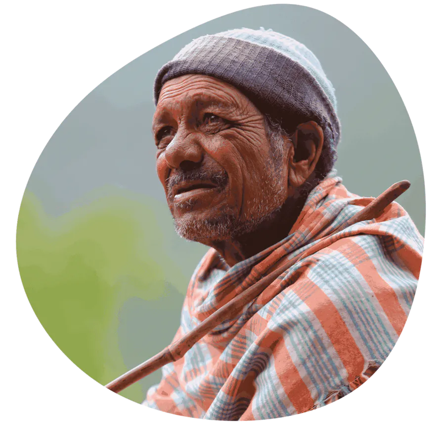 Elderly tribal farmer from Araku Valley